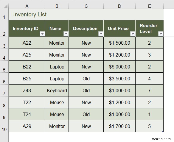 Excel में इन्वेंटरी डेटाबेस कैसे बनाएं (3 आसान तरीके)