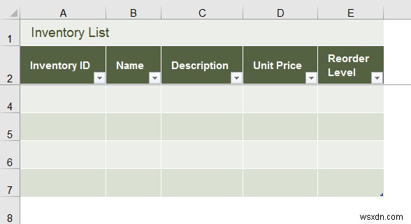 Excel में इन्वेंटरी डेटाबेस कैसे बनाएं (3 आसान तरीके)