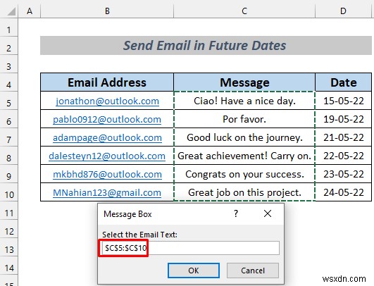 तारीख के आधार पर एक्सेल से स्वचालित रूप से ईमेल कैसे भेजें
