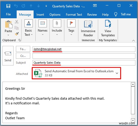 Excel से Outlook को स्वचालित ईमेल कैसे भेजें (4 तरीके)