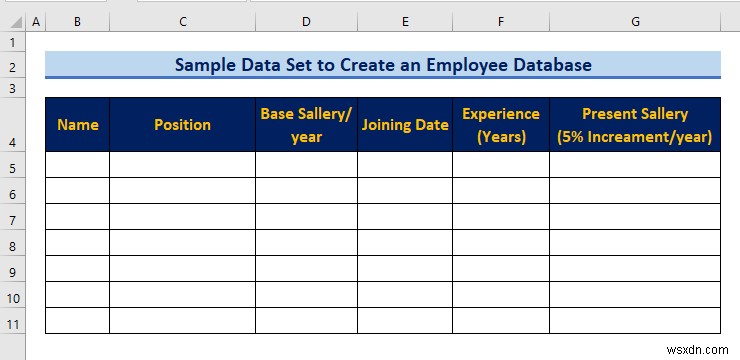 Excel में एक कर्मचारी डेटाबेस कैसे बनाएं (आसान चरणों के साथ)