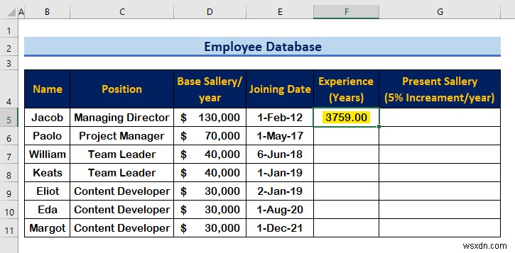 Excel में एक कर्मचारी डेटाबेस कैसे बनाएं (आसान चरणों के साथ)