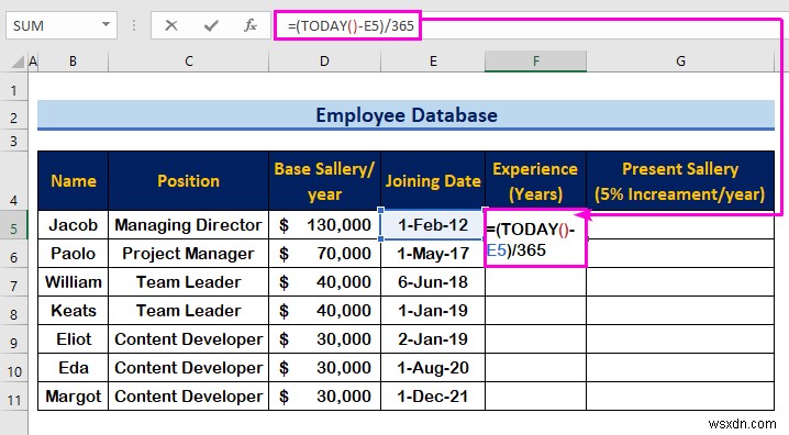 Excel में एक कर्मचारी डेटाबेस कैसे बनाएं (आसान चरणों के साथ)