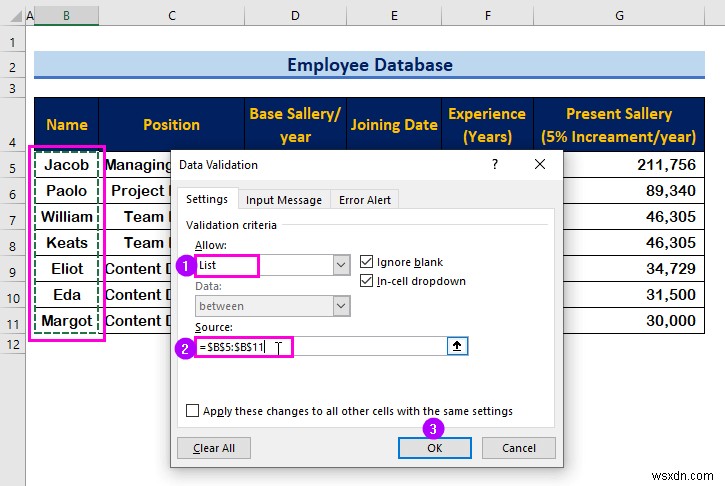 Excel में एक कर्मचारी डेटाबेस कैसे बनाएं (आसान चरणों के साथ)