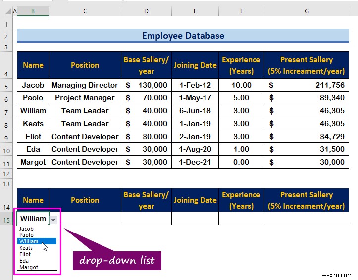 Excel में एक कर्मचारी डेटाबेस कैसे बनाएं (आसान चरणों के साथ)