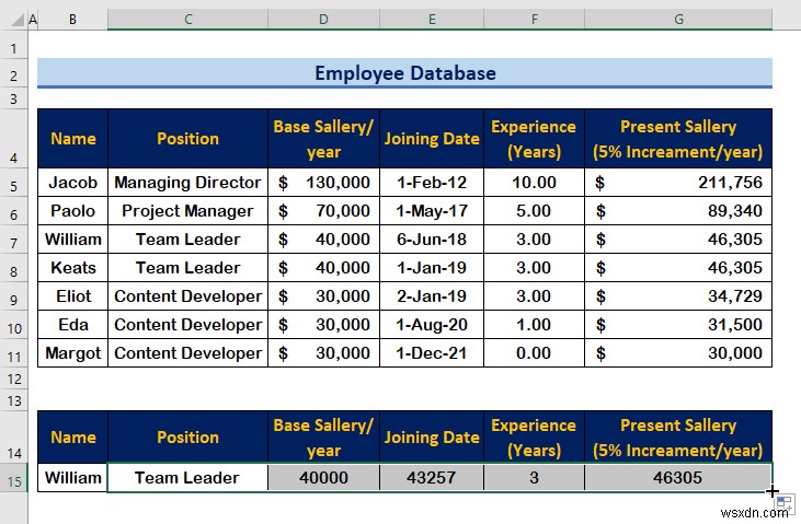 Excel में एक कर्मचारी डेटाबेस कैसे बनाएं (आसान चरणों के साथ)