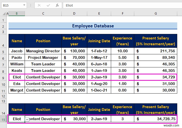 Excel में एक कर्मचारी डेटाबेस कैसे बनाएं (आसान चरणों के साथ)