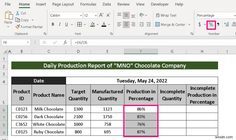 Excel में प्रोडक्शन रिपोर्ट कैसे बनाएं (2 सामान्य प्रकार)