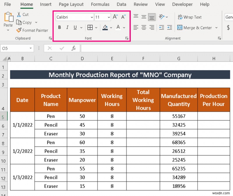 Excel में प्रोडक्शन रिपोर्ट कैसे बनाएं (2 सामान्य प्रकार)