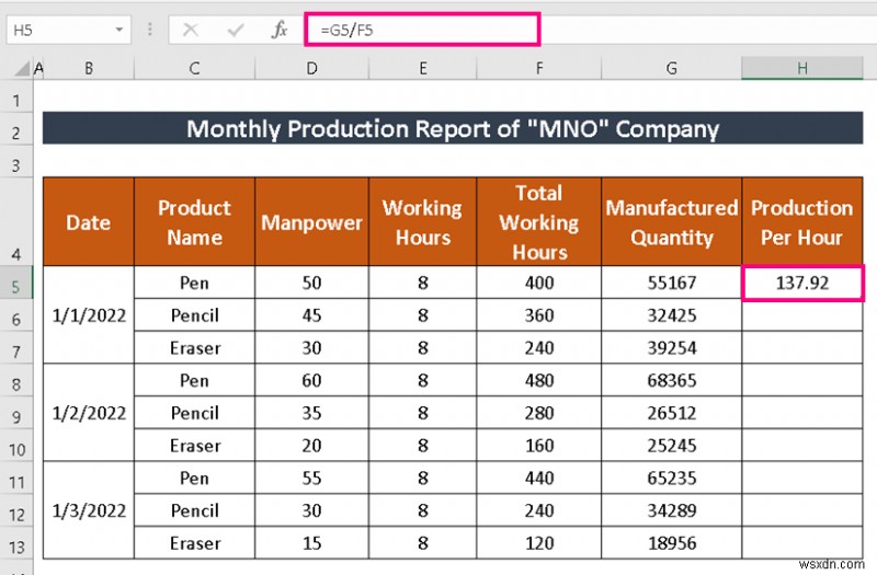 Excel में प्रोडक्शन रिपोर्ट कैसे बनाएं (2 सामान्य प्रकार)