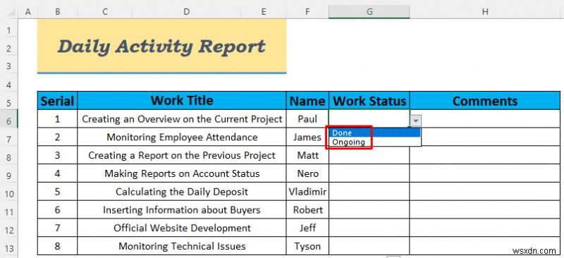 Excel में दैनिक गतिविधि रिपोर्ट कैसे बनाएं (5 आसान उदाहरण)