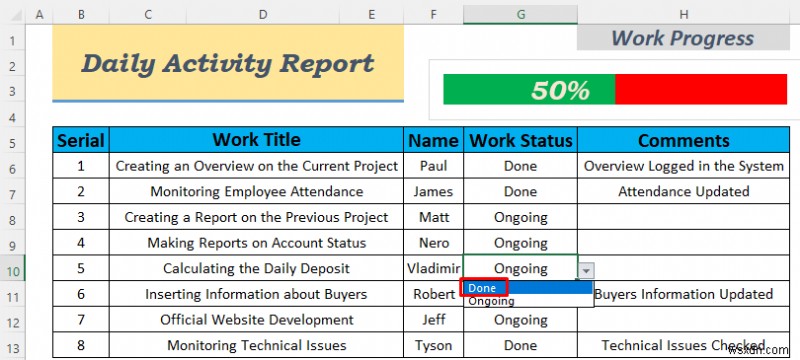 Excel में दैनिक गतिविधि रिपोर्ट कैसे बनाएं (5 आसान उदाहरण)