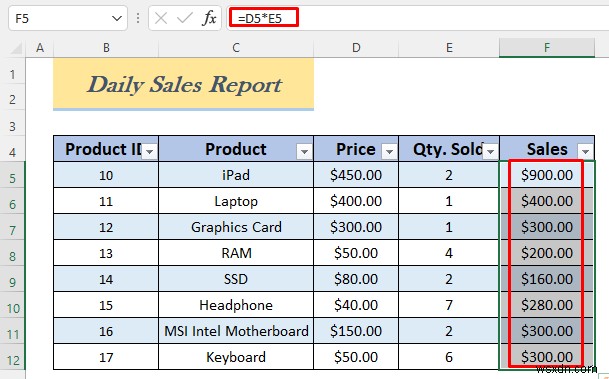 Excel में दैनिक गतिविधि रिपोर्ट कैसे बनाएं (5 आसान उदाहरण)