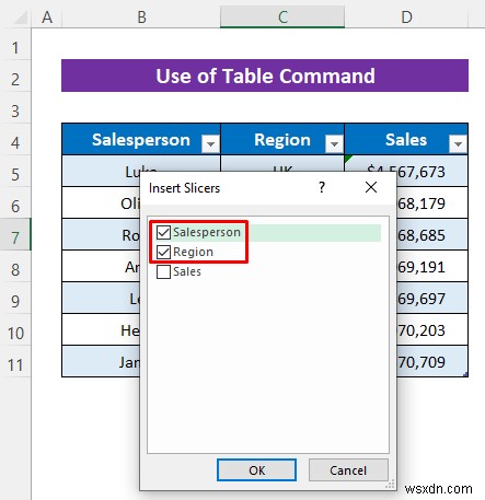 Excel में पिवट टेबल के बिना स्लाइसर कैसे डालें