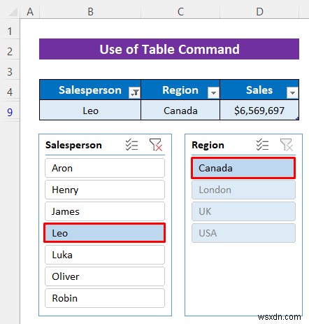 Excel में पिवट टेबल के बिना स्लाइसर कैसे डालें