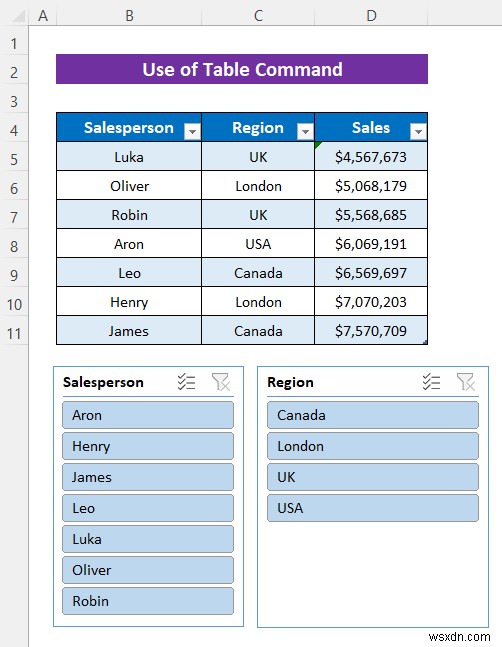 Excel में पिवट टेबल के बिना स्लाइसर कैसे डालें