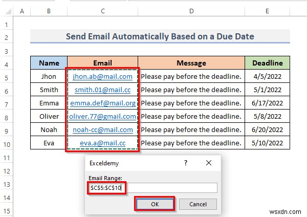 Excel में स्थिति पूरी होने पर स्वचालित रूप से ईमेल कैसे भेजें