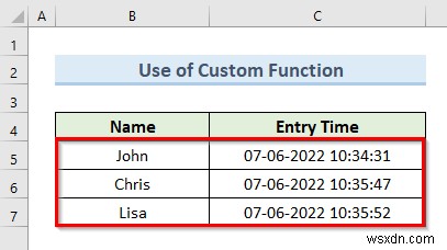 Excel में टाइमस्टैम्प डेटा प्रविष्टियों को स्वचालित रूप से कैसे सम्मिलित करें (5 तरीके)