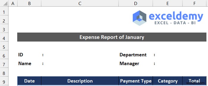 Excel में मासिक व्यय रिपोर्ट कैसे बनाएं (त्वरित चरणों के साथ)