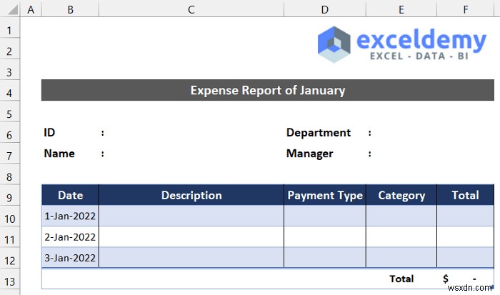 Excel में मासिक व्यय रिपोर्ट कैसे बनाएं (त्वरित चरणों के साथ)