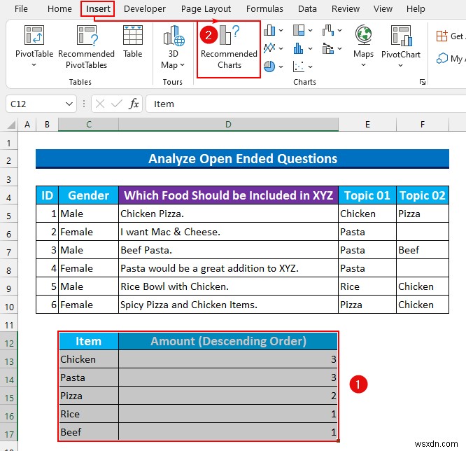 Excel में गुणात्मक डेटा का विश्लेषण कैसे करें (आसान चरणों के साथ)