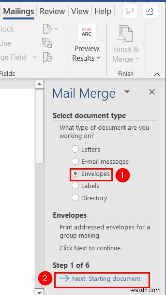 एक्सेल से वर्ड लिफाफों में मेल मर्ज करें (2 आसान तरीके)