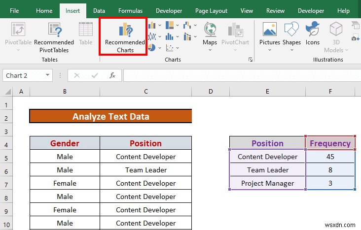 Excel में टेक्स्ट डेटा का विश्लेषण कैसे करें (5 उपयुक्त तरीके)