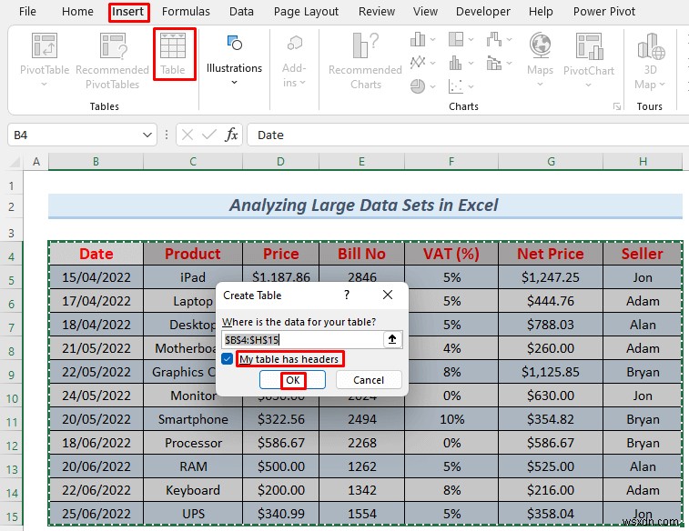 Excel में बड़े डेटा सेट का विश्लेषण कैसे करें (6 प्रभावी तरीके)