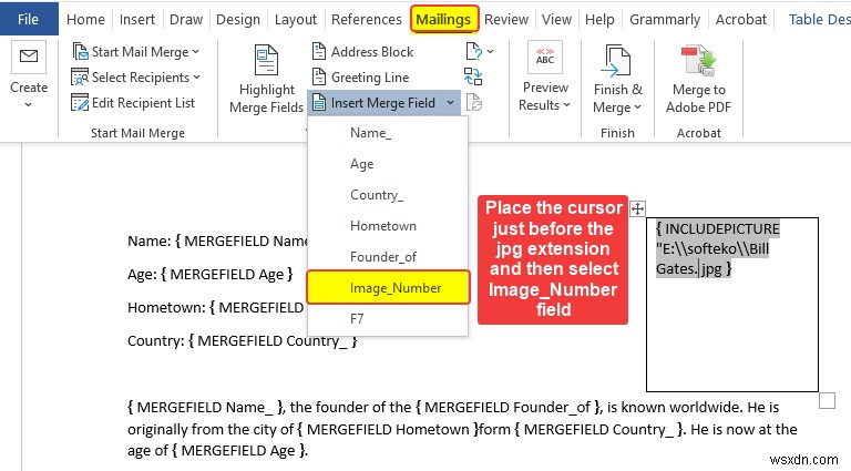 एक्सेल से वर्ड में मेल मर्ज पिक्चर कैसे करें (2 आसान तरीके)