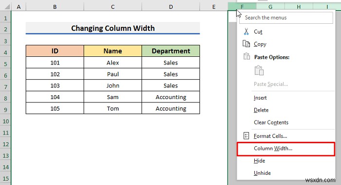 Excel में कॉलम कैसे सीमित करें (3 त्वरित तरीके)