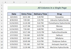 प्रिंटिंग स्केल कैसे बदलें ताकि सभी कॉलम एक ही पेज पर प्रिंट हो जाएं