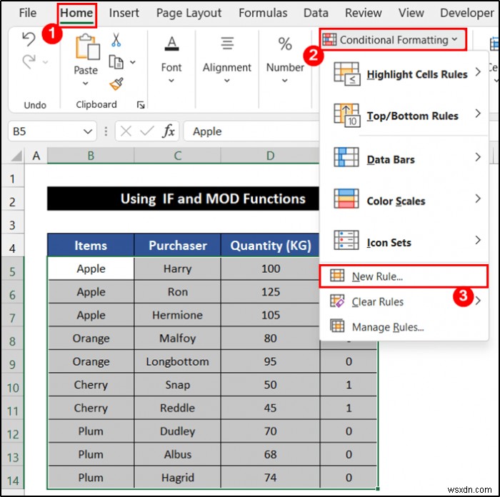 Excel में समूह के आधार पर पंक्ति का रंग वैकल्पिक कैसे करें (6 तरीके)