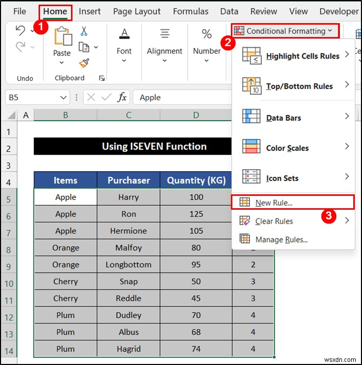 Excel में समूह के आधार पर पंक्ति का रंग वैकल्पिक कैसे करें (6 तरीके)