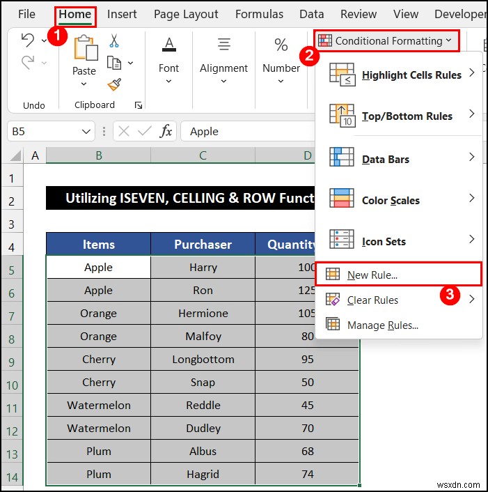 Excel में समूह के आधार पर पंक्ति का रंग वैकल्पिक कैसे करें (6 तरीके)