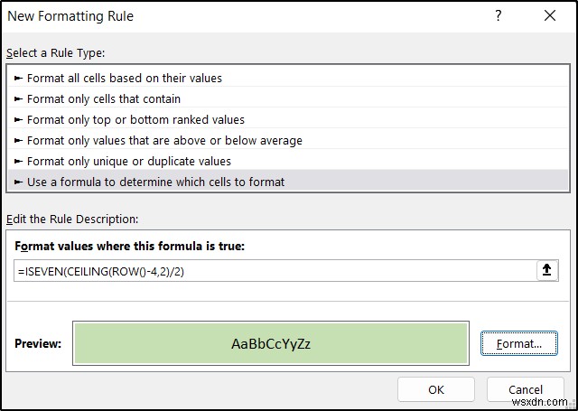 Excel में समूह के आधार पर पंक्ति का रंग वैकल्पिक कैसे करें (6 तरीके)