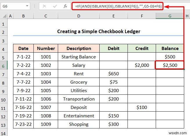 Excel में चेकबुक लेजर कैसे बनाएं (2 उपयोगी उदाहरण)