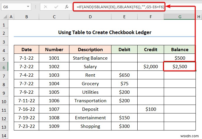 Excel में चेकबुक लेजर कैसे बनाएं (2 उपयोगी उदाहरण)