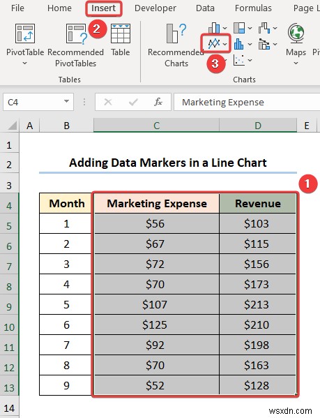 Excel में डेटा मार्कर कैसे जोड़ें (2 आसान उदाहरण)