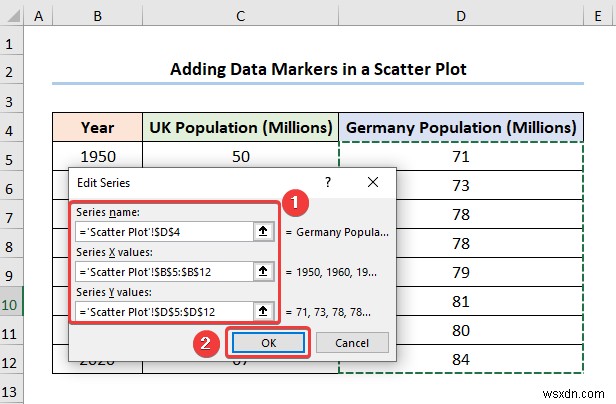 Excel में डेटा मार्कर कैसे जोड़ें (2 आसान उदाहरण)