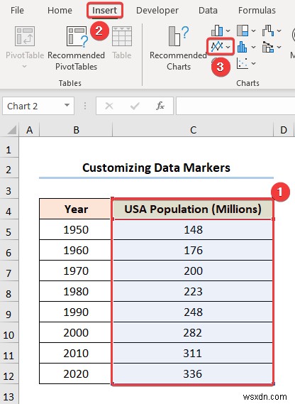 Excel में डेटा मार्कर कैसे जोड़ें (2 आसान उदाहरण)