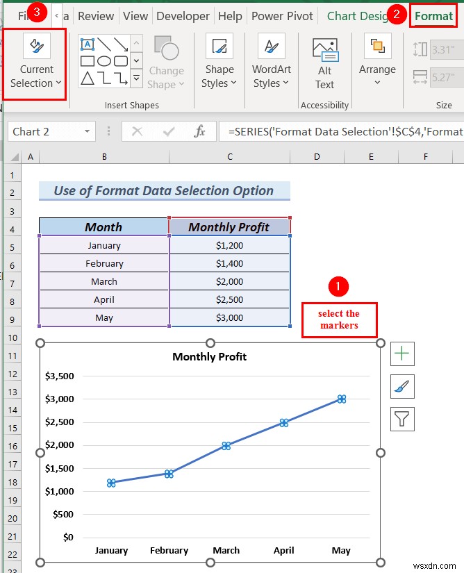 Excel ग्राफ़ में मार्कर का आकार कैसे बदलें (3 आसान तरीके)