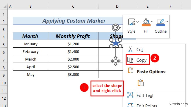 Excel ग्राफ़ में मार्कर का आकार कैसे बदलें (3 आसान तरीके)