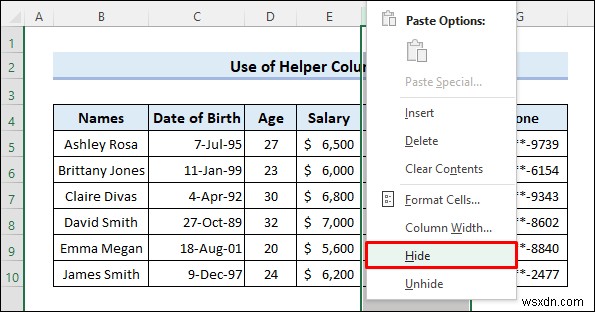 Excel में गोपनीय डेटा कैसे छिपाएं (5 आसान तरीके)