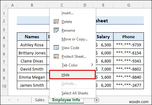 Excel में गोपनीय डेटा कैसे छिपाएं (5 आसान तरीके)