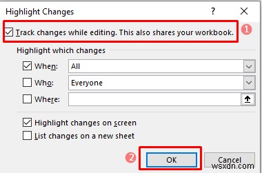 Excel में ट्रैक परिवर्तन कैसे सक्षम करें (अनुकूलन के साथ)