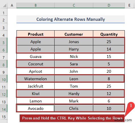 Excel में सेल वैल्यू के आधार पर वैकल्पिक पंक्ति को कैसे रंगें