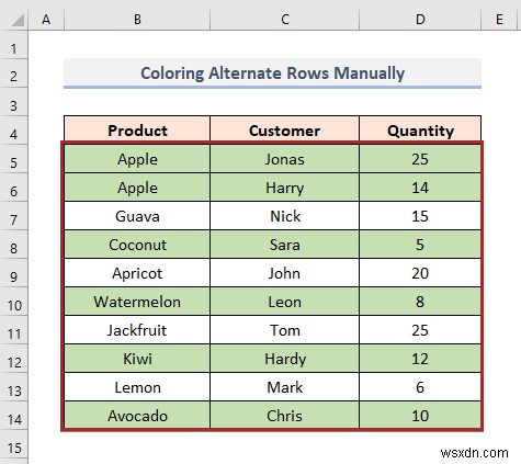 Excel में सेल वैल्यू के आधार पर वैकल्पिक पंक्ति को कैसे रंगें