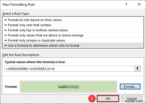 Excel में सेल वैल्यू के आधार पर वैकल्पिक पंक्ति को कैसे रंगें