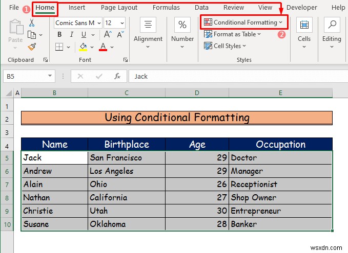 Excel में हर दूसरी पंक्ति को कैसे छायांकित करें (3 तरीके)