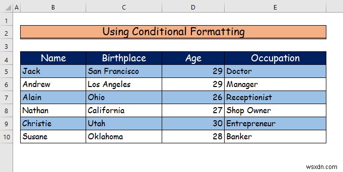 Excel में हर दूसरी पंक्ति को कैसे छायांकित करें (3 तरीके)